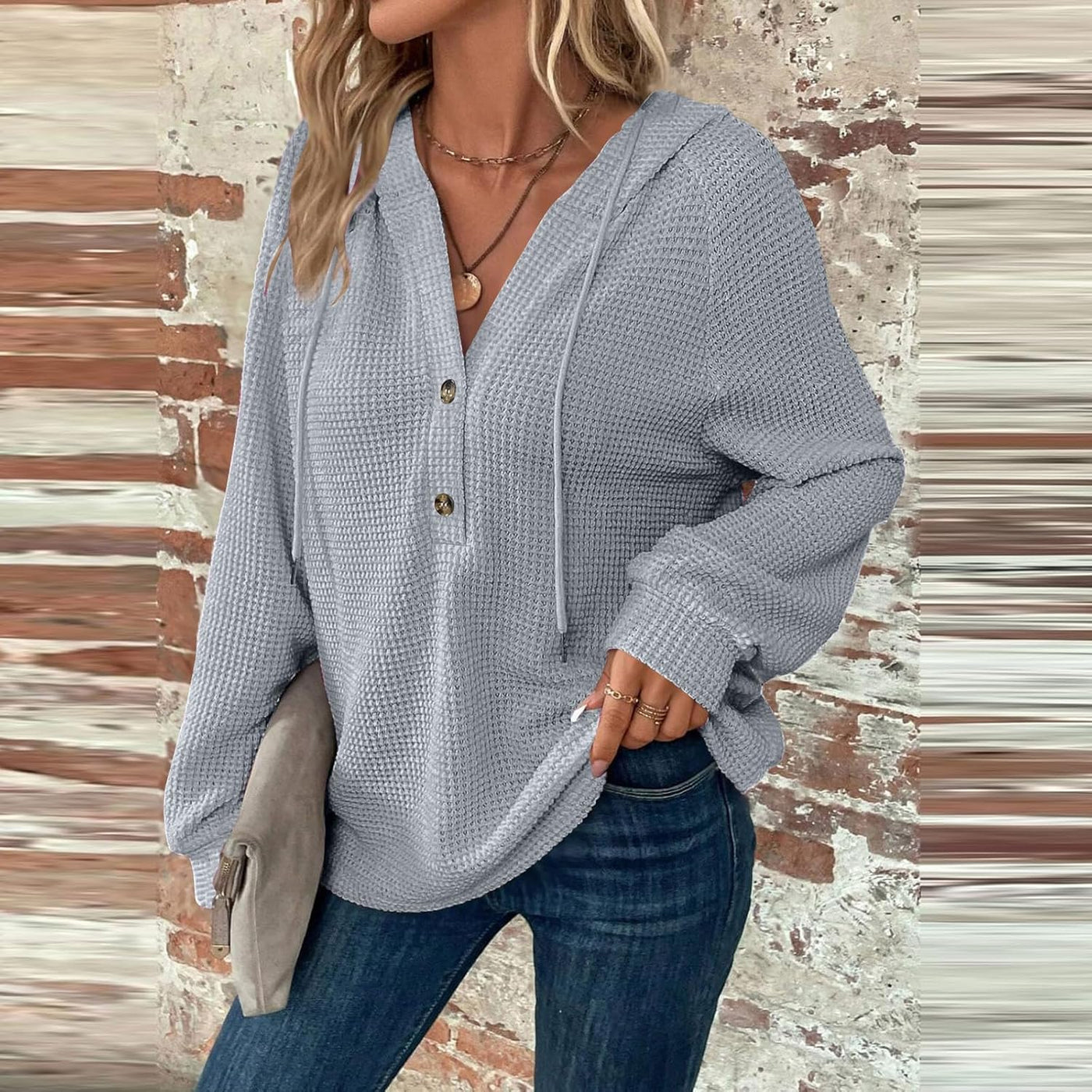 Sorelia™ | Cozy Waffle-Knit Hoodie