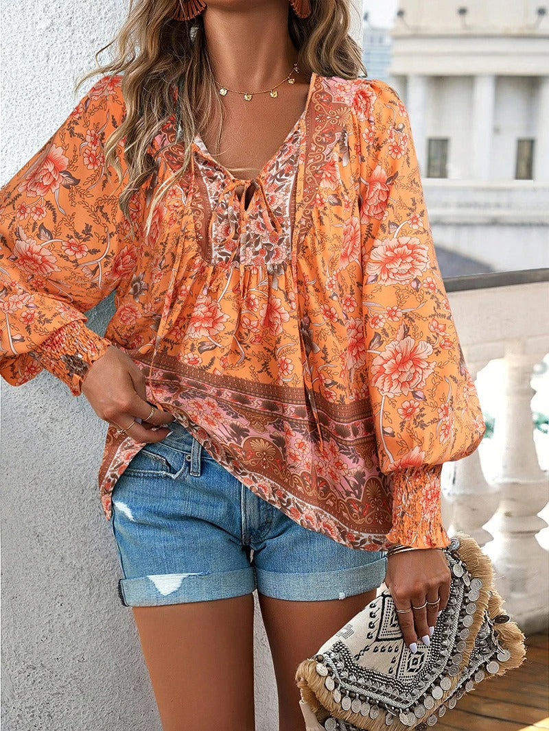 Arya™ | Boho Blossom Peasant Blouse