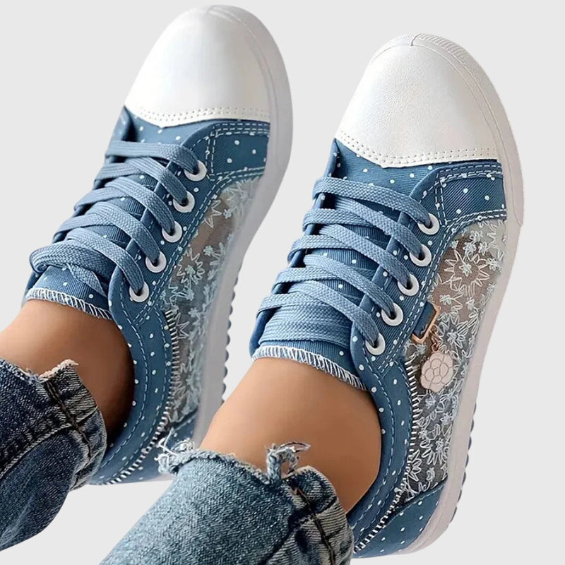 Doralyn™ | Floral Mesh Lace-Up Sneakers