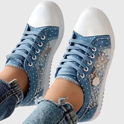 Doralyn™ | Floral Mesh Lace-Up Sneakers