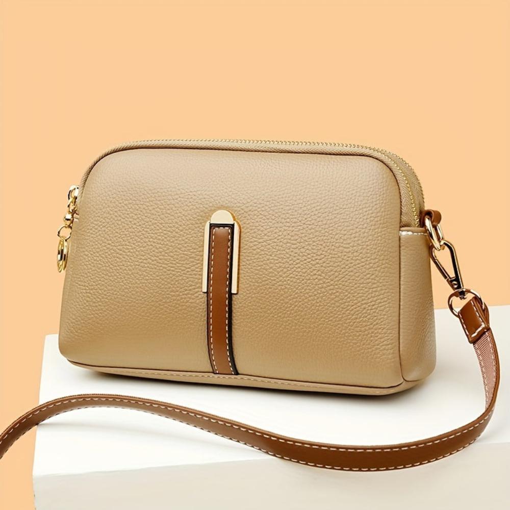 Mila™ | Litchi-Embossed Crossbody Bag