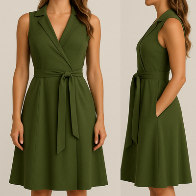 Brisa™ | Sleeveless Wrap Midi Dress