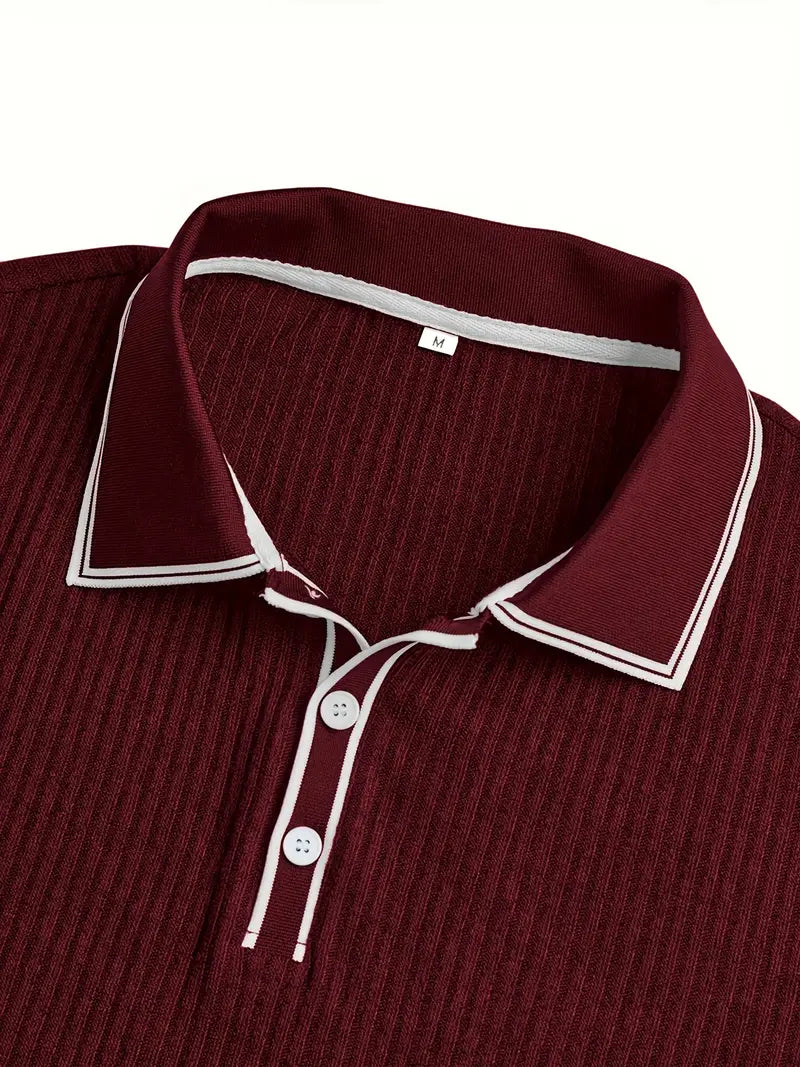Luca™ | Slim-Fit Ribbed Polo Shirt