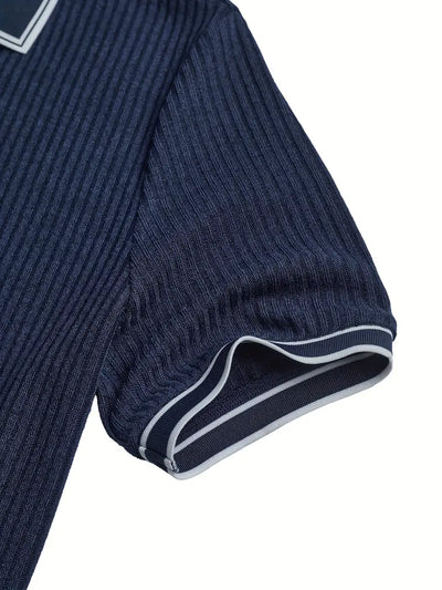 Luca™ | Slim-Fit Ribbed Polo Shirt