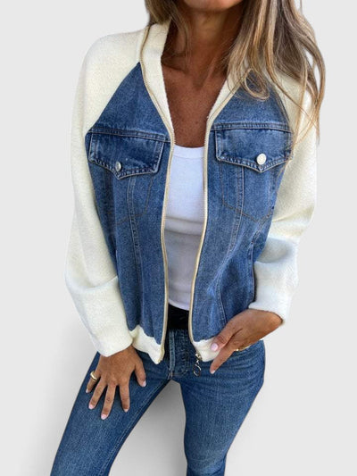 Hanelys™ | Denim Knit Contrast Jacket
