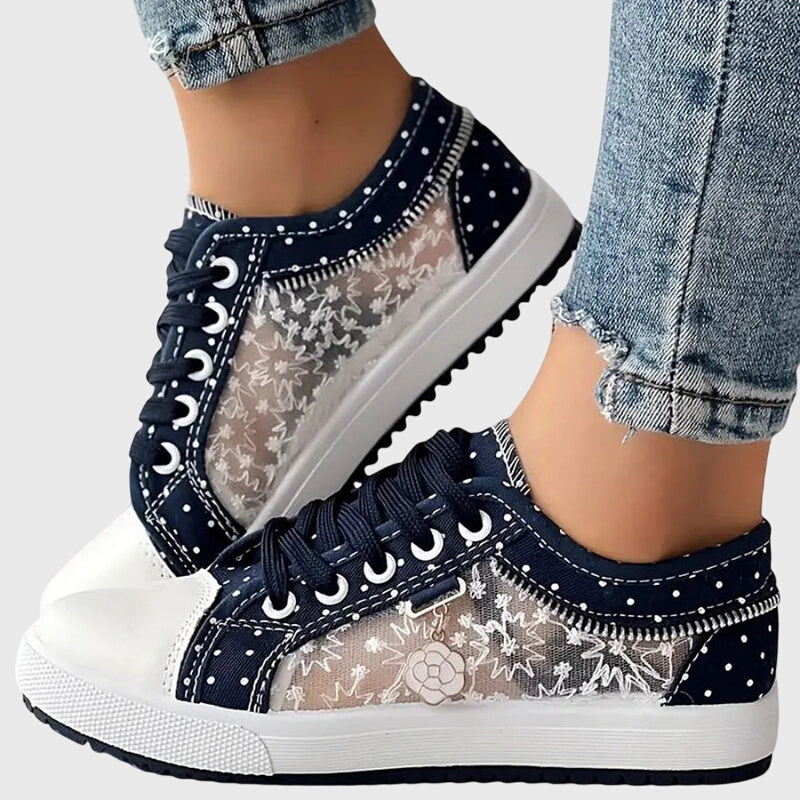Doralyn™ | Floral Mesh Lace-Up Sneakers