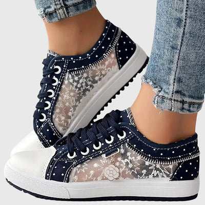 Doralyn™ | Floral Mesh Lace-Up Sneakers