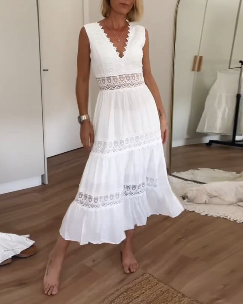 Kaylee™ | Lace Tank Dress with V-Neckline