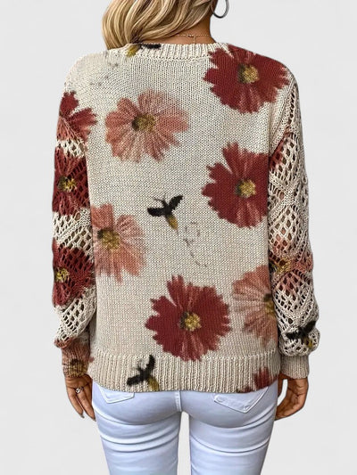 Élodise™ | Floral Crochet Knit Sweater