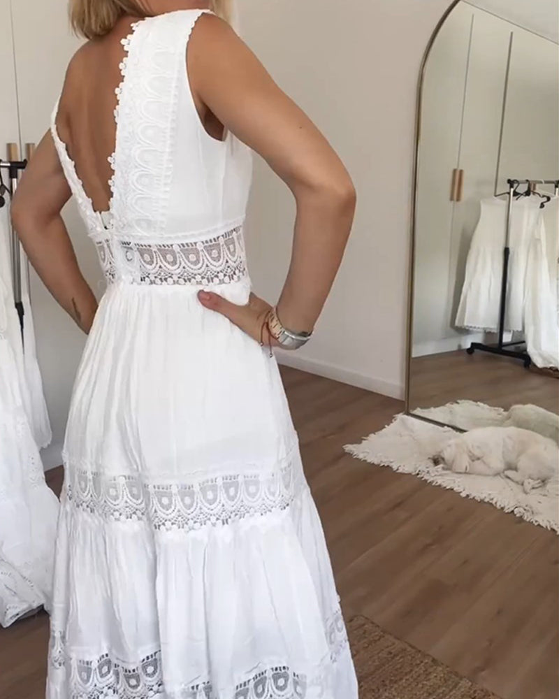 Kaylee™ | Lace Tank Dress with V-Neckline