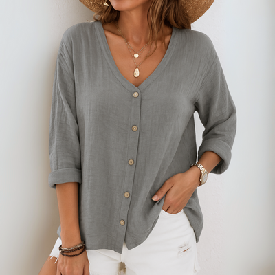 Lysandra™ | Relaxed Button-Up Blouse