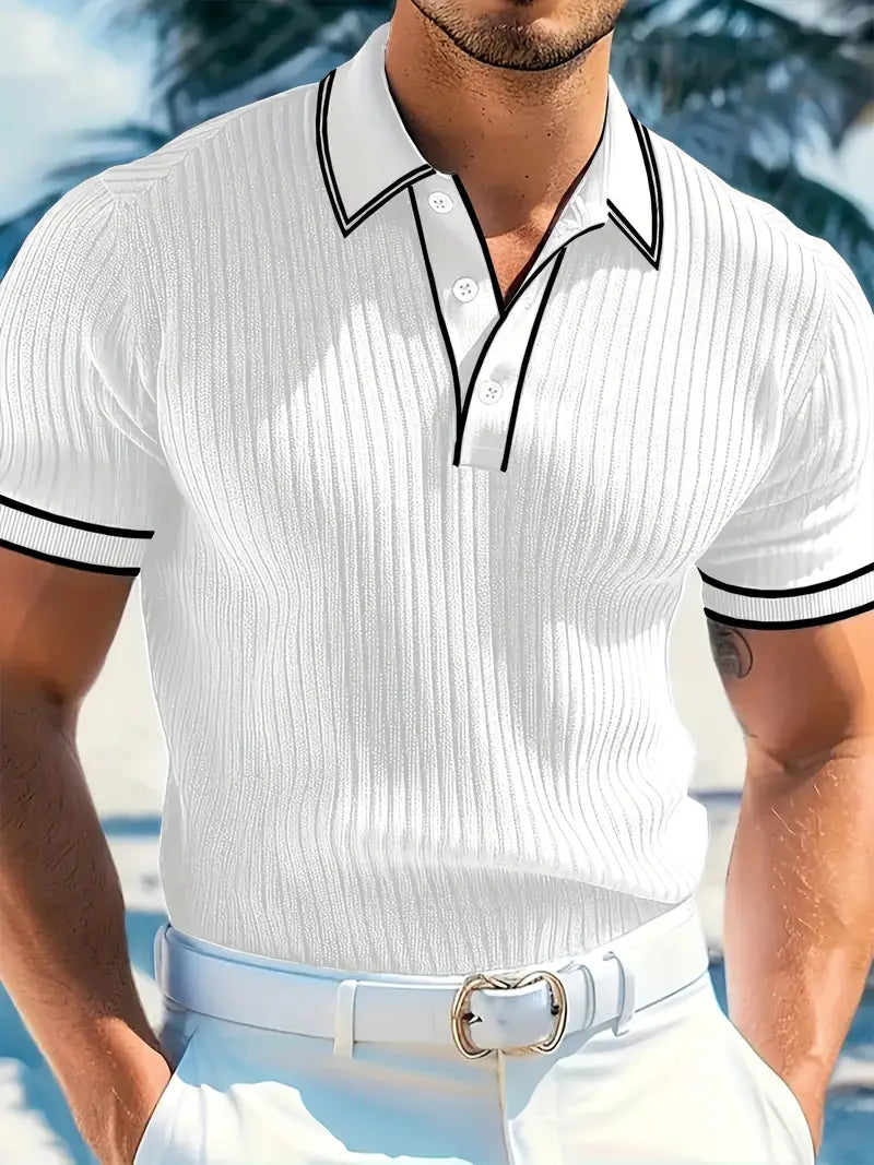 Luca™ | Slim-Fit Ribbed Polo Shirt