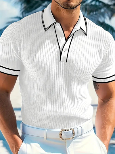 Luca™ | Slim-Fit Ribbed Polo Shirt