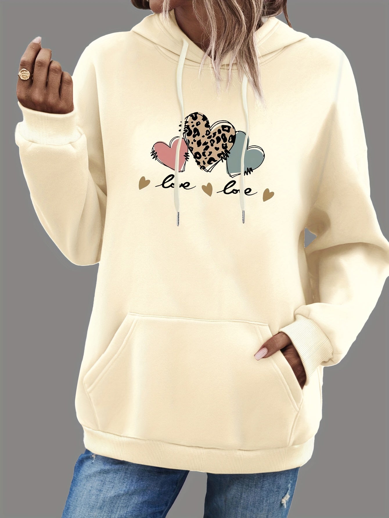 Elara™ | Be Loved Heart Print Hoodie