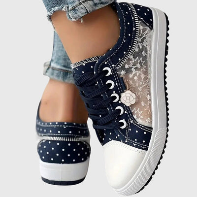 Doralyn™ | Floral Mesh Lace-Up Sneakers