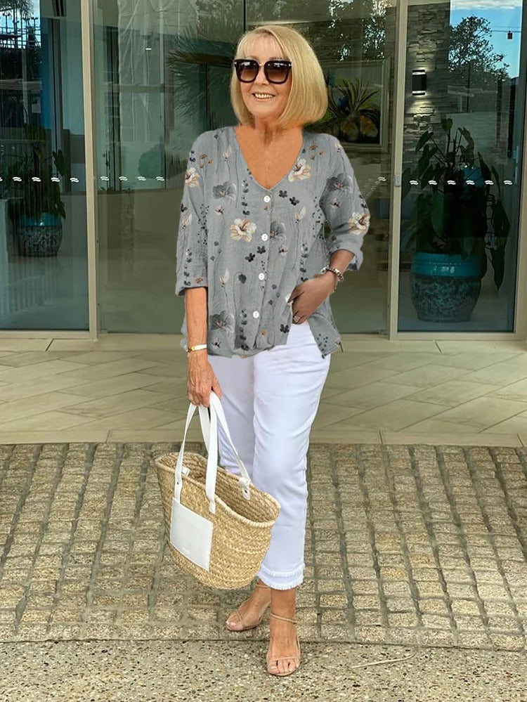 Myla™ | Cotton and Linen Floral Top