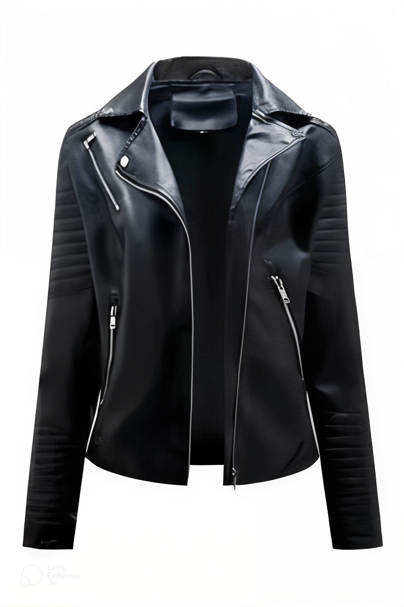 Gisélia™ | Bold Faux Leather Moto Jacket