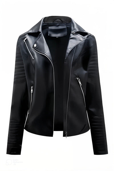 Gisélia™ | Bold Faux Leather Moto Jacket