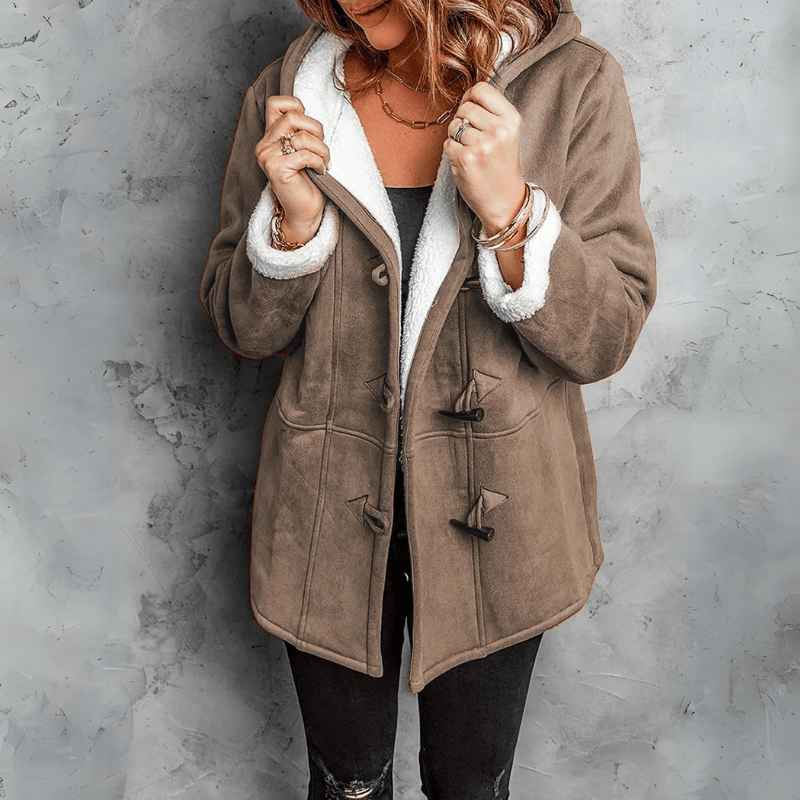 Fréline™ | Chic Plush Hooded Coat