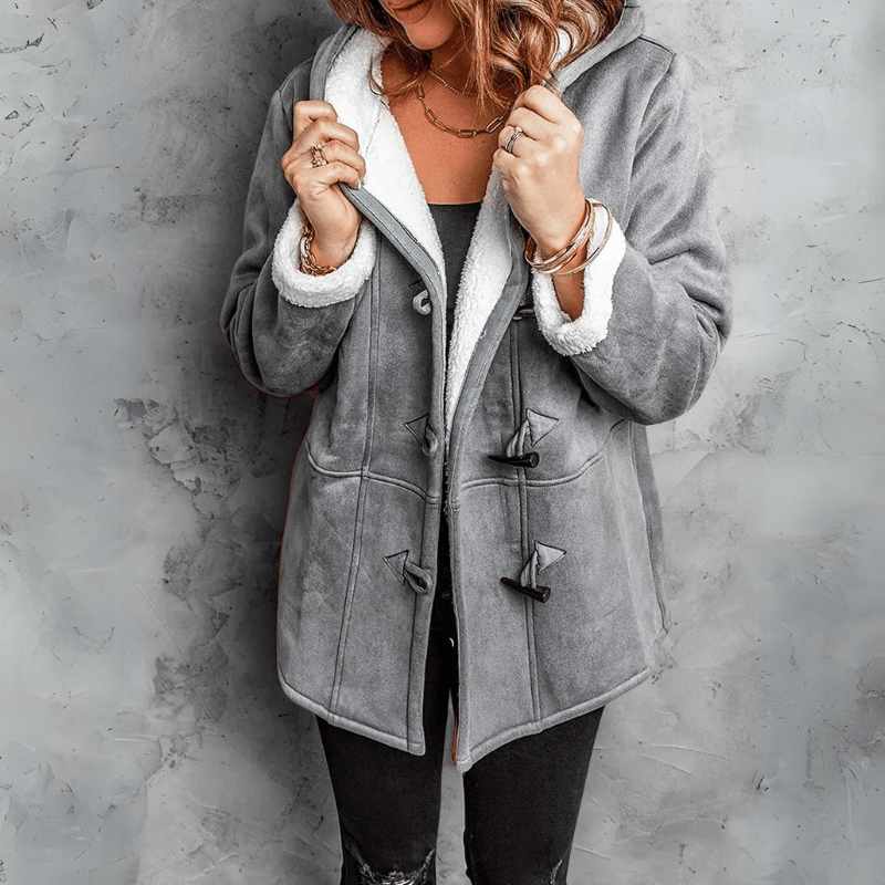 Fréline™ | Chic Plush Hooded Coat