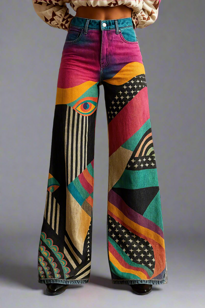 Iliade™ | Boho Artistic Wide-Leg Jeans
