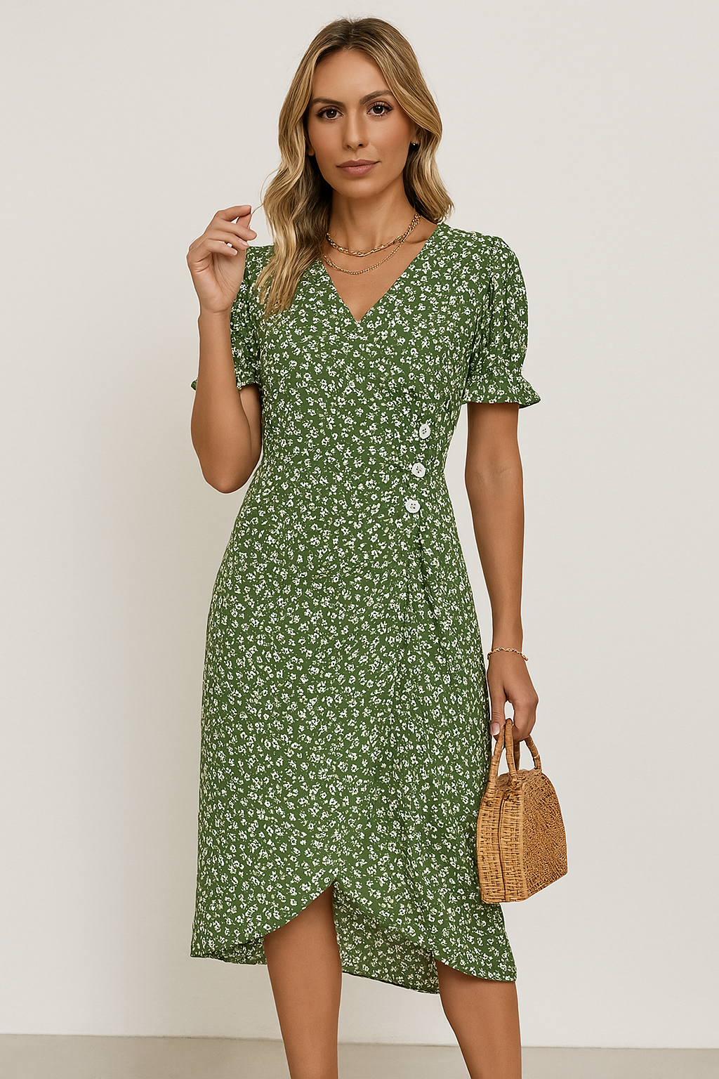 Tine™ | Short-Sleeve Dress with Floral Print
