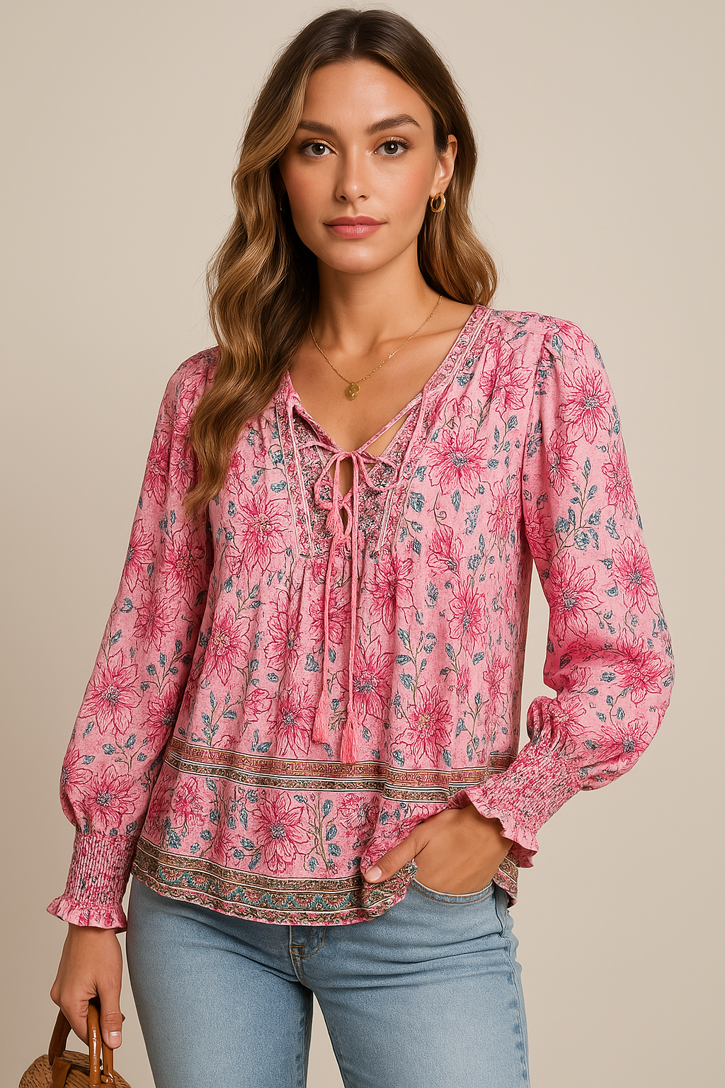 Arya™ | Boho Blossom Peasant Blouse