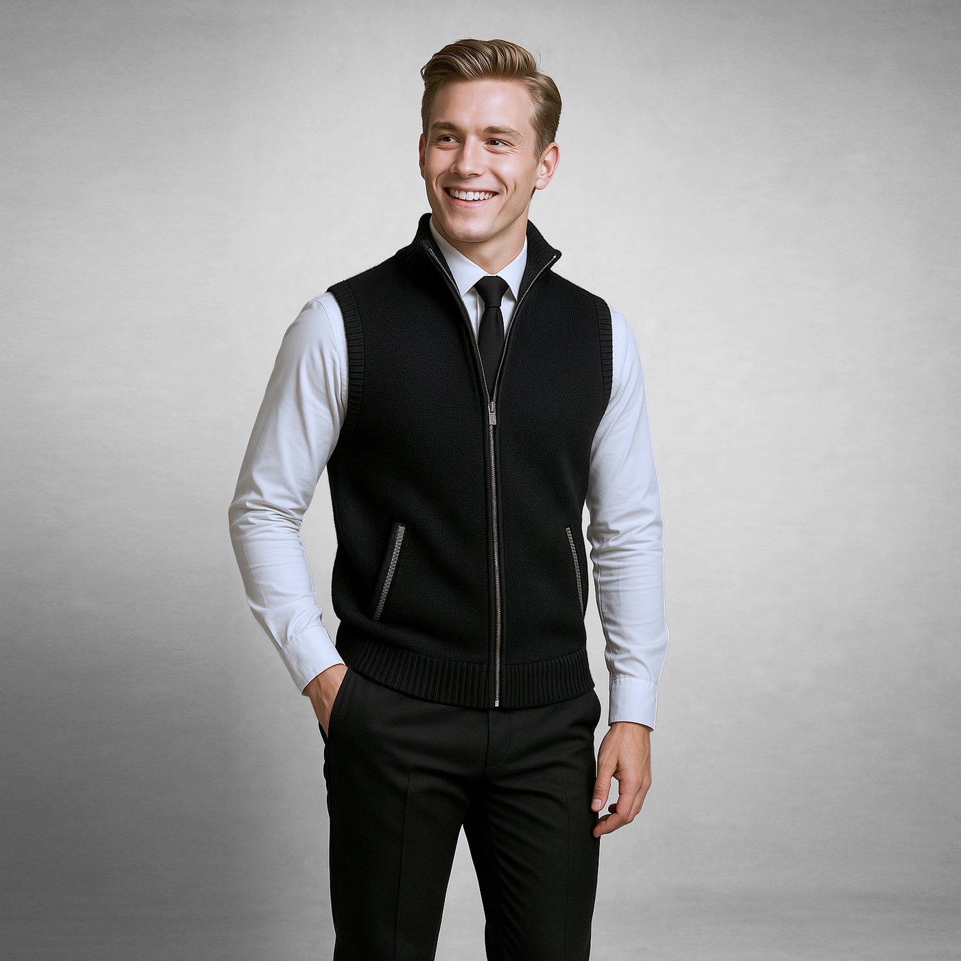 Declan™ | Classic Knitted Zipper Vest