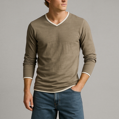 Ewan™ | Classic V-Neck Long Sleeve Tee
