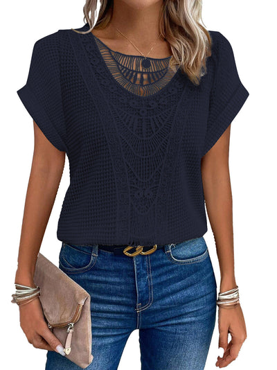 Parisse™ | Crochet-Detail Summer Blouse