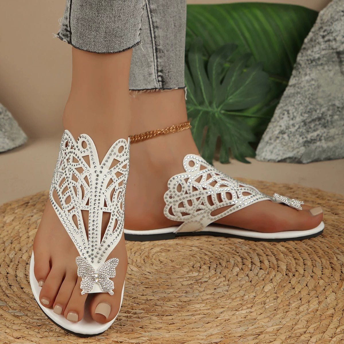 Aubrey™ | Stylish Leather Sandal With Butterfly Cover