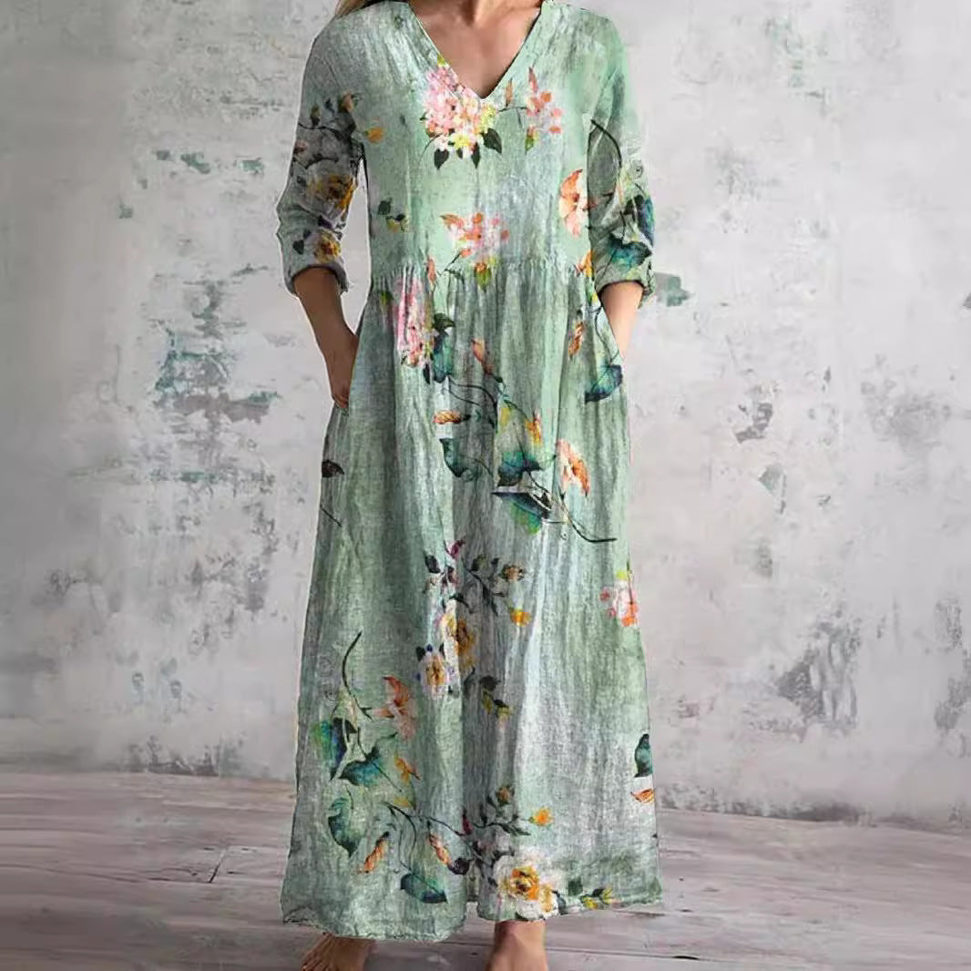 Florencia™ | Vintage Floral Maxi Dress