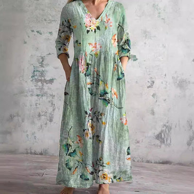 Florencia™ | Vintage Floral Maxi Dress
