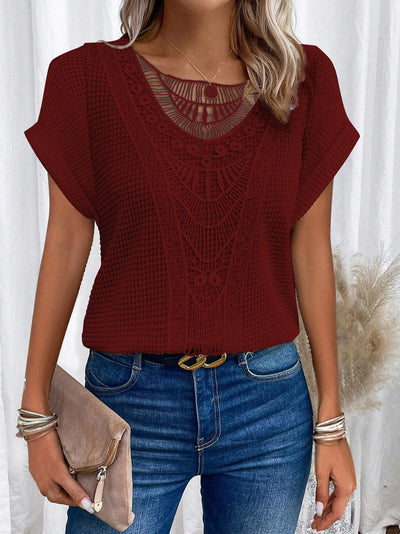 Parisse™ | Crochet-Detail Summer Blouse