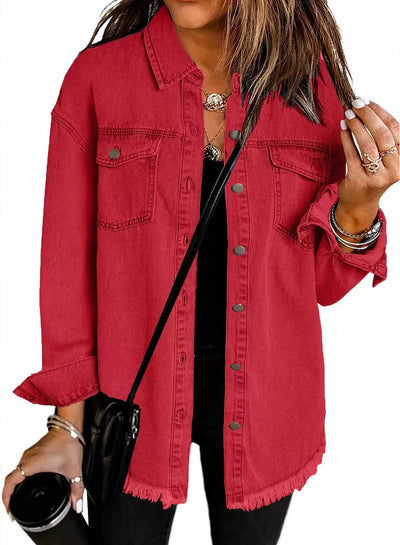 Kaïssa™ | Washed Black Denim Shirt Jacket