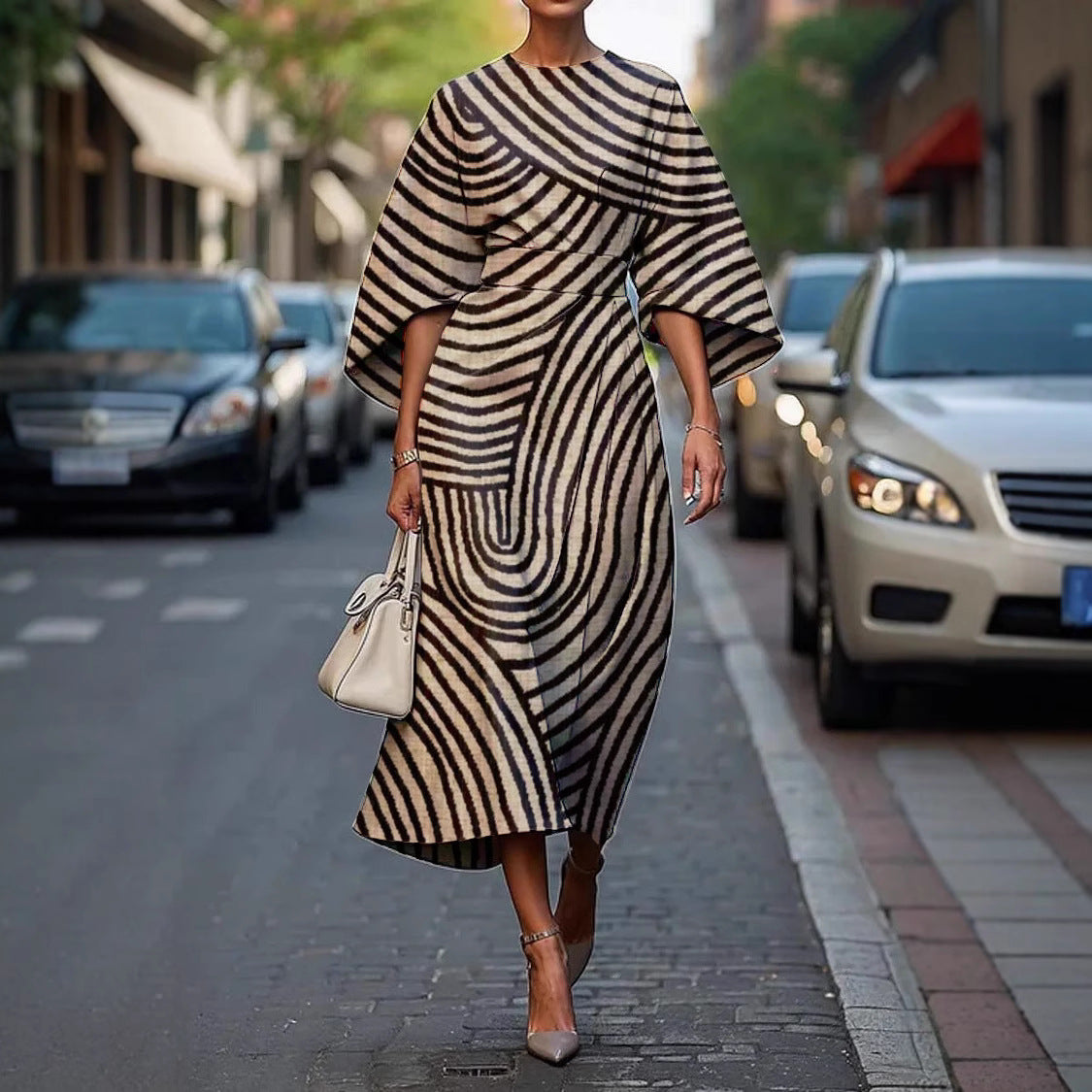 Ophélya™ | Elegant Dress with Round Neck