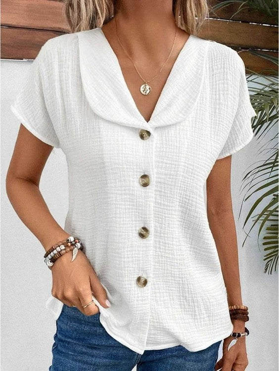 Zara™ | Top with Collar And buttons