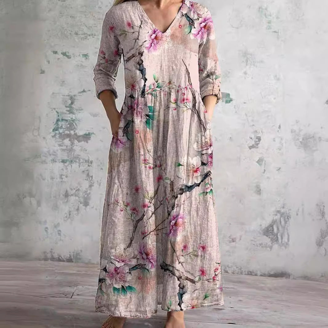 Florencia™ | Vintage Floral Maxi Dress