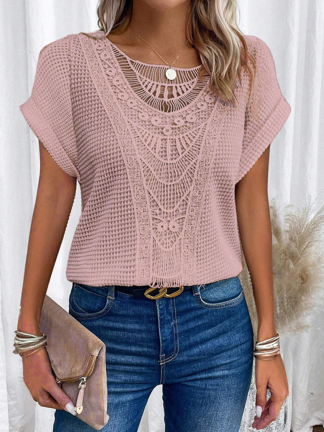 Parisse™ | Crochet-Detail Summer Blouse