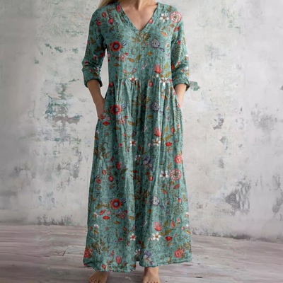 Florencia™ | Vintage Floral Maxi Dress