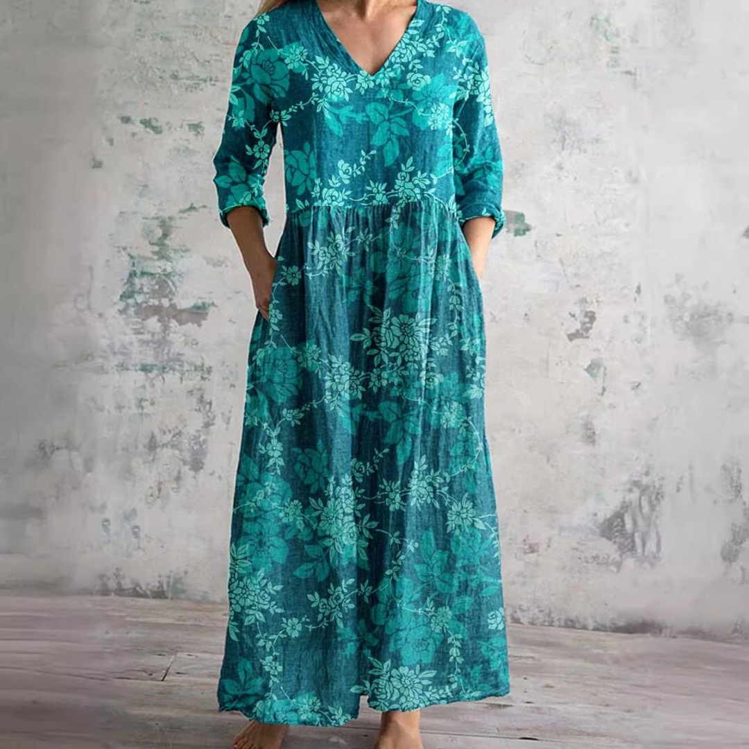 Florencia™ | Vintage Floral Maxi Dress