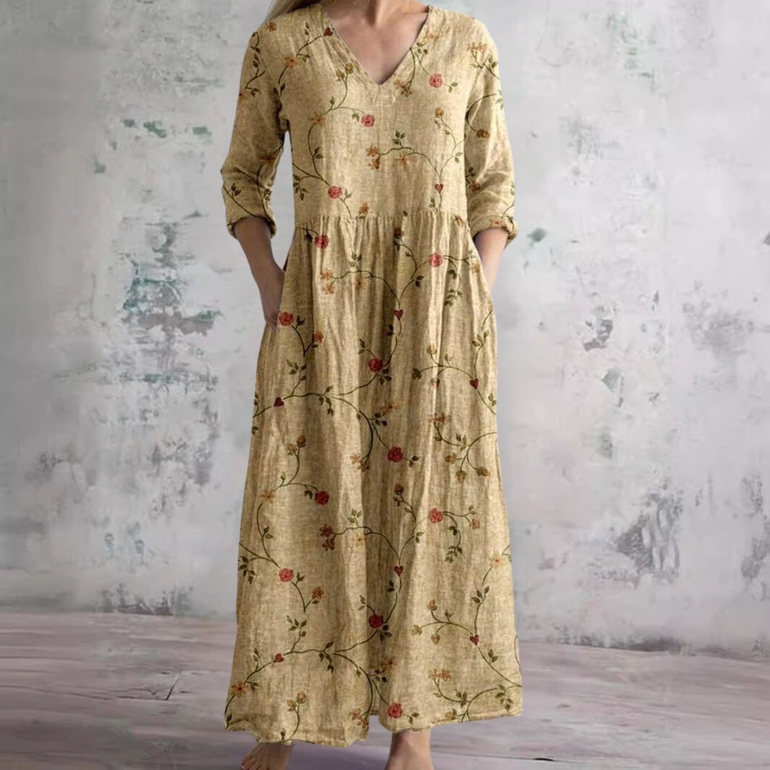 Florencia™ | Vintage Floral Maxi Dress