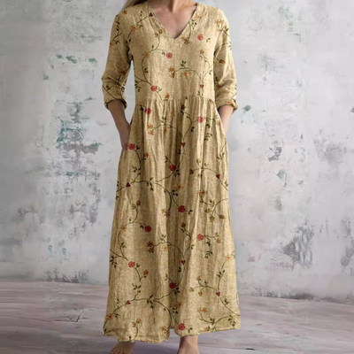 Florencia™ | Vintage Floral Maxi Dress