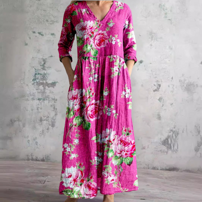 Florencia™ | Vintage Floral Maxi Dress