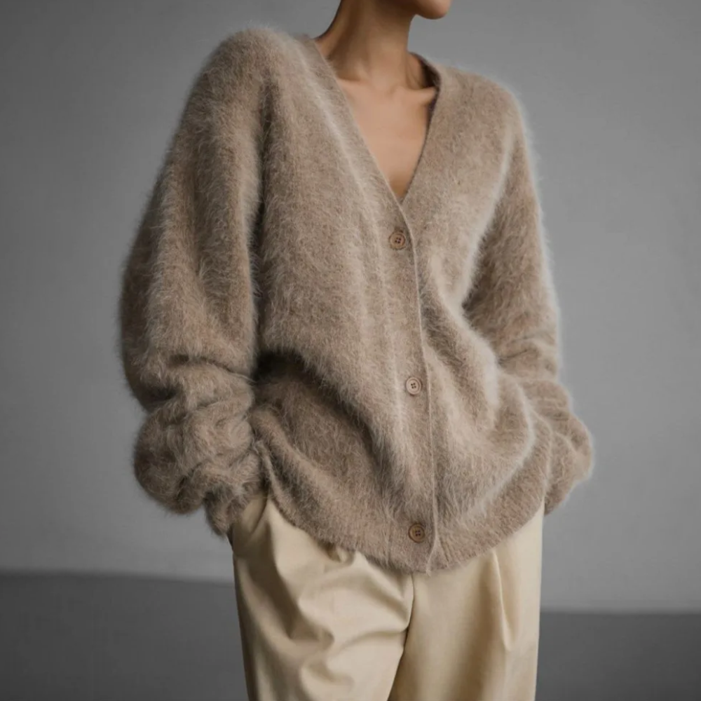 Lunara™ | Plush Mohair-Blend Cardigan