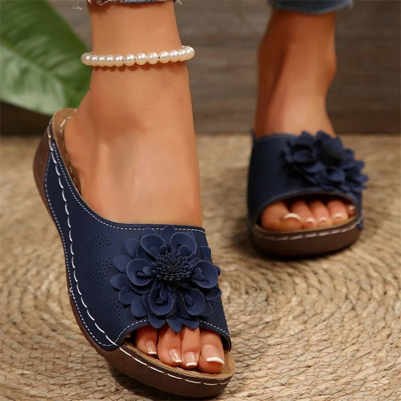 Flora™ | Orthopedic Flower Wedge Sandals