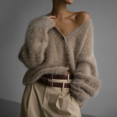 Lunara™ | Plush Mohair-Blend Cardigan