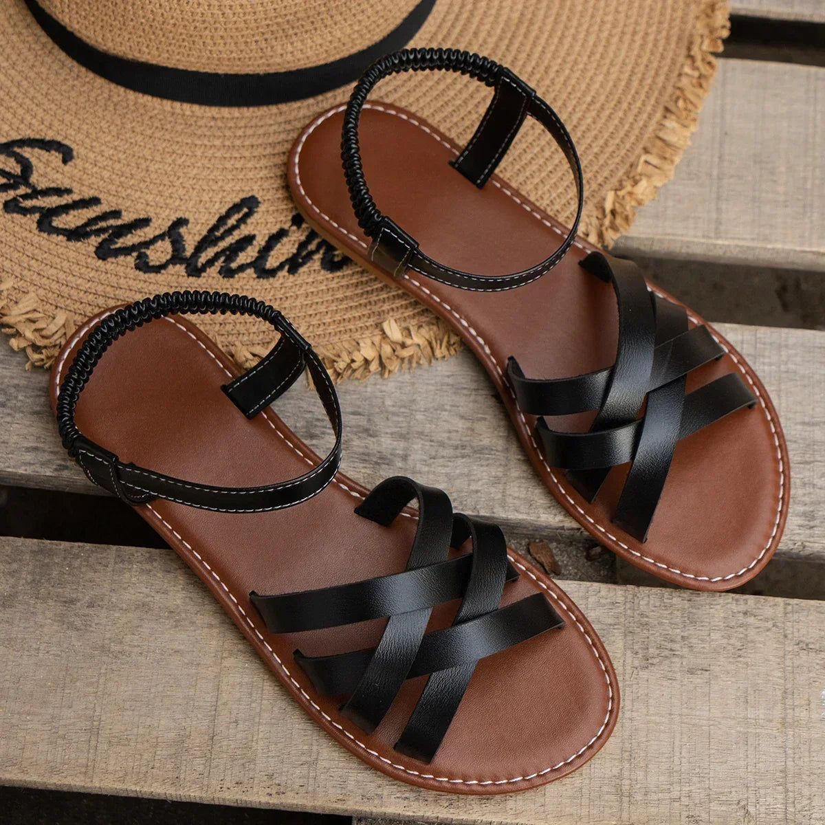 Sienna™ | Criss-Cross Flat Sandals