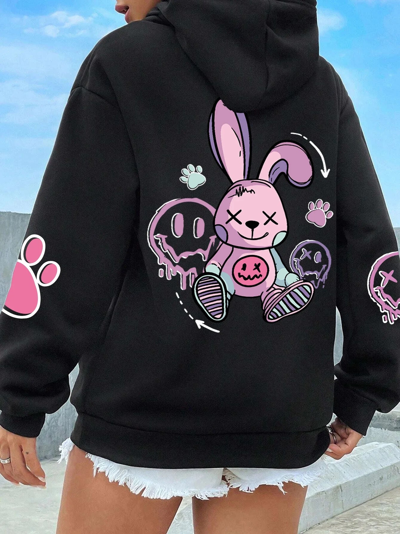 Zoe™ | Kawaii Rebel Bunny Hoodie