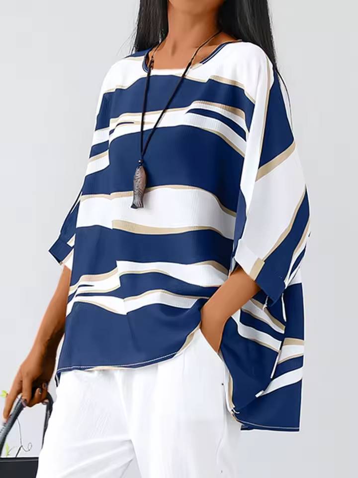 Jacinthe™ | Modern Striped Oversized Blouse